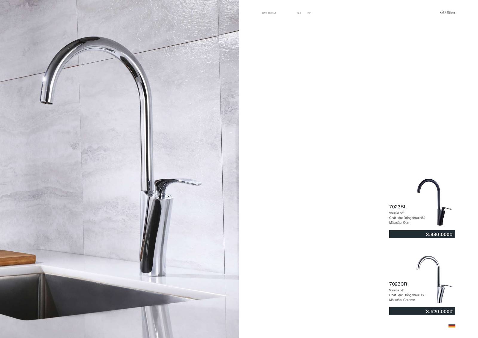 Thiết bị vệ sinh MUHLER Catalogue và Bảng giá mới nhất /Page 111